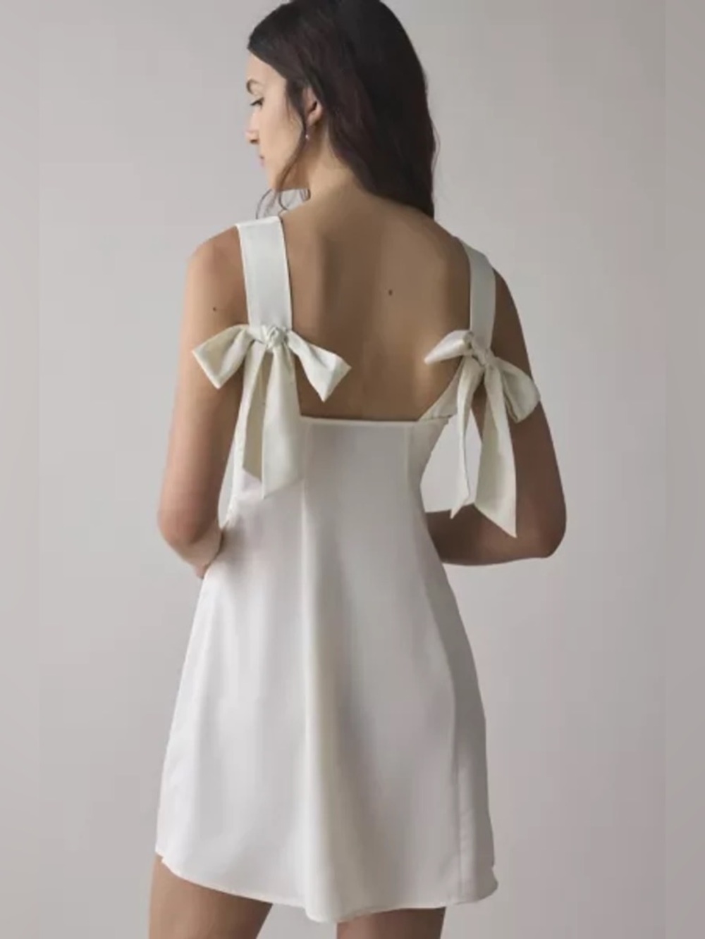 Urban Outfitters Bri Double Bow Satin Mini Dress - Picture 2 of 3
